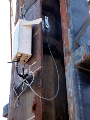 Pile Check Transmitter on pile